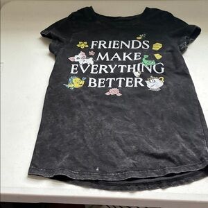 Disney Black Short Sleeve Tee with Colorful Character Graphic